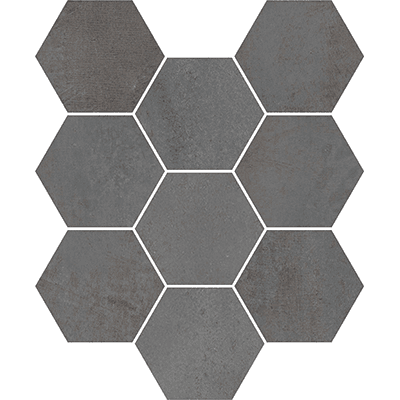 Fusion Mosaico Esagoni Graphite | Casalgrande Padana