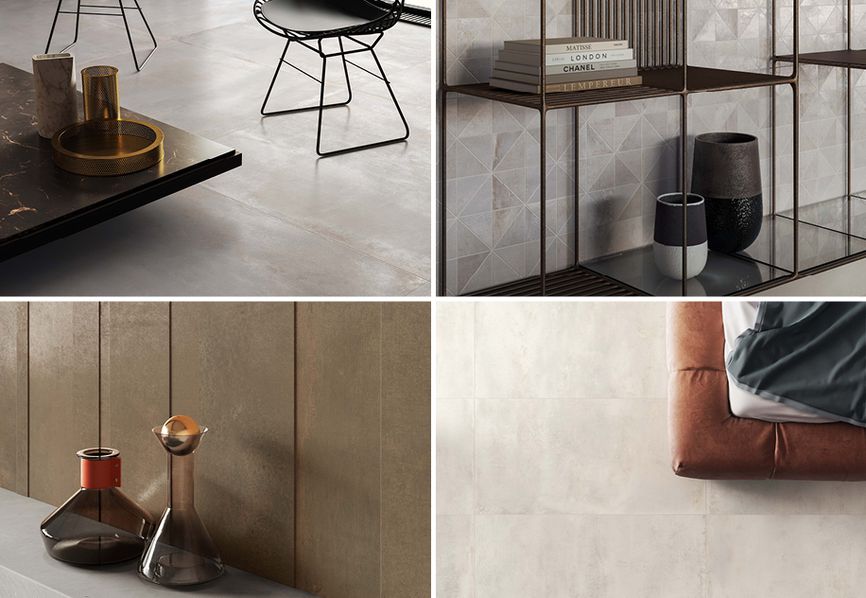 Fusion von Casalgrande Padana: Steinzeug in Metalloptik mit einem Hauch von Industrial Chic
