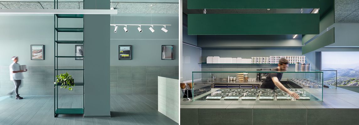 Buza Gelato Gallery: an attractive note of colour in porcelain stoneware