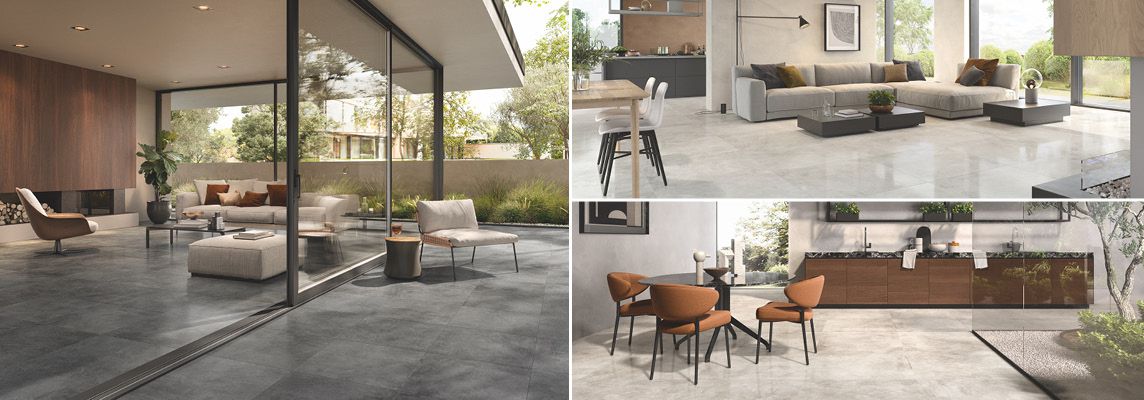 Kerinox Casalgrande Padana: soft brushstrokes and bright metal-effect reflections